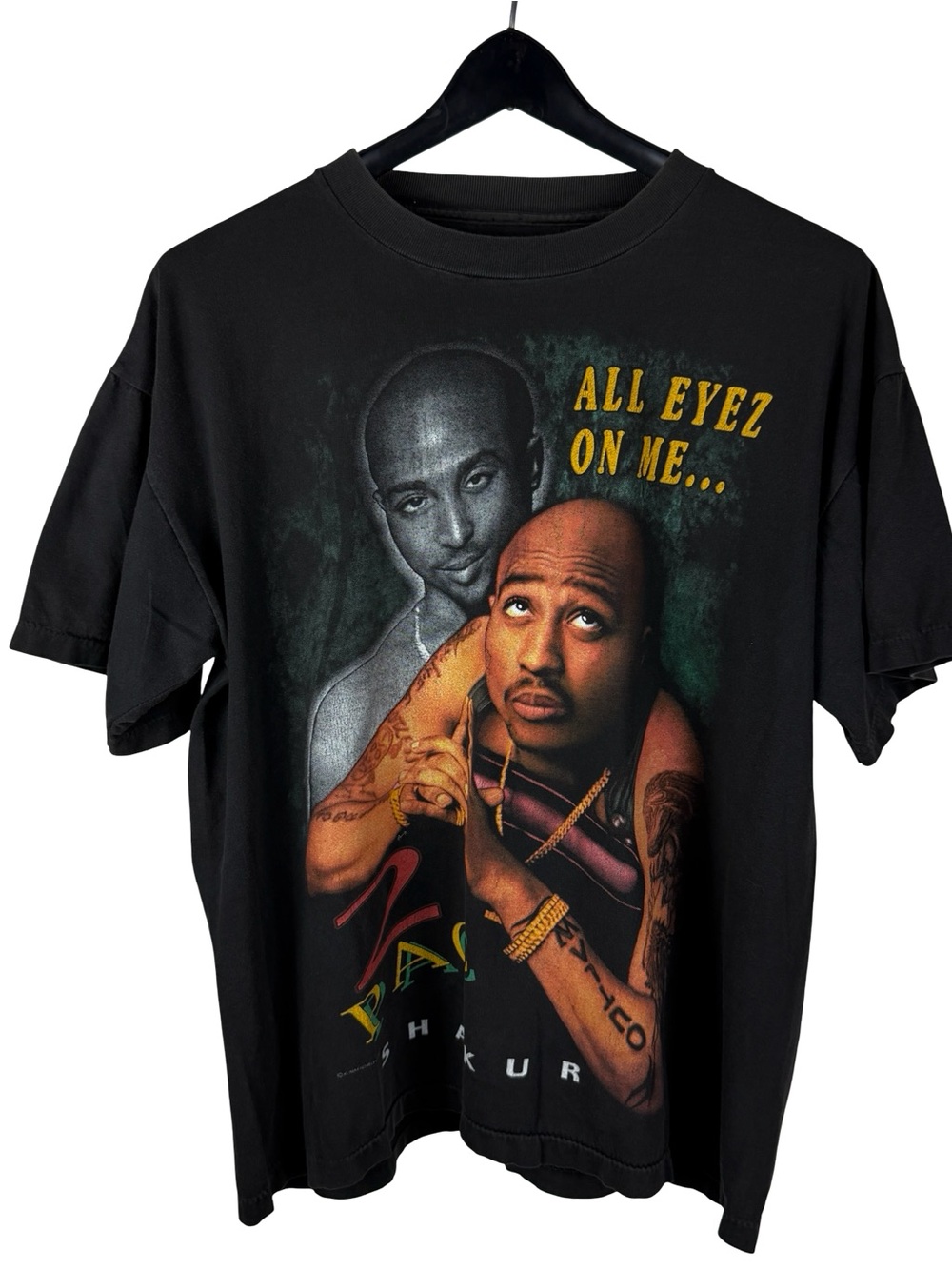 Vintage 2000s 2Pac Shakur All Eyez On Me Rap Hip Hop Graphic Shirt Size L